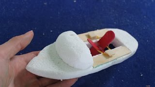 Comment faire un bateau très simple | Bateau bande de caoutchouc alimenté