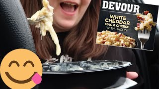 Asmr Devour White Cheddar Mac & Cheese Meal Tv Dinner Pasta Asmr Relaxing Eating Sounds