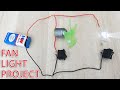 Motor LED connection with 9v battery and switch - Fan Light project tutorial