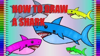 How to Draw A Shark Drawing|Animals|Fun Colour Art
