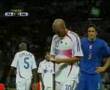 Zidane headbutts Materazzi in extra time of the 2006 World Cup 
Final. France lose 5-3 in the followi
