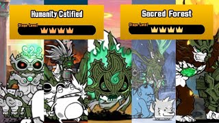 Battle Cats - Humanity Catified And Sacred Forest 4 Crowns