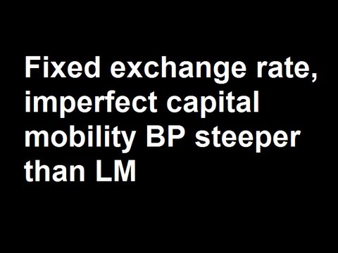 Fixed exchange rate, imperfect capital mobility BP steeper than LM and increase in government expend Fixed exchange rate, imperfect capital mobility BP steeper than LM and increase in government expend