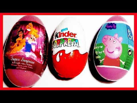 3 HUEVOS SORPRESA,PEPPA PIG, PRINCESAS DISNEY Y MAGIC KINDER. COLECCIÓN 2013. KINDER SURPRISE