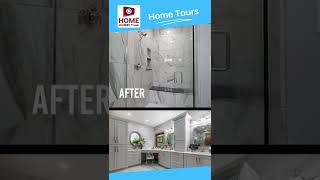 Before After Bathroom Remodel - New Design has Beautiful Shower and More Cabinet Space - #shorts