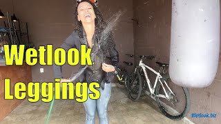 Wetlook Girl In Leggings | Wetlook Black Shirt | Wetlook Bar