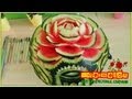 Art In Watermelon Rose Flower Art of Vegetable and Fruit Carving Garnish