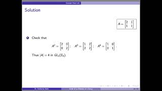 Order of an Element of a Group