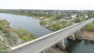 Видео 2016-10-19 река Ахтуба, ул. Набережная, городской пляж, о.Зеленый от Волжский сверху., Набережная улица, Волжский, Россия