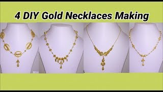 4 DIY gold necklaces making at home