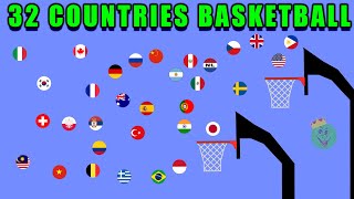Basketball Marble Race with Countries in Algodoo \\ Marble Race King