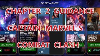 CAPTAIN MARVEL'S COMBAT CLASH CHAPTER 2 GUIDANCE TIPS & TRICKS marvel contest of champion