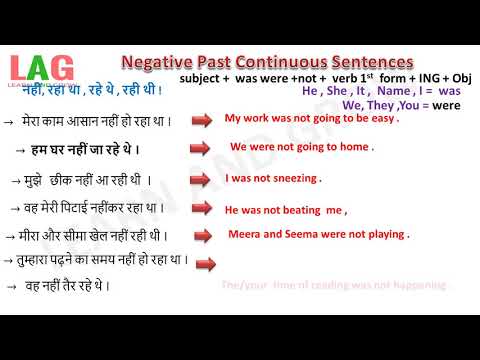 Negative Past Continuous Sentences (Hindi)