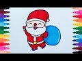 Cách vẽ ông già Noel How to Draw Santa Claus Bé học vẽ Ara channel London Bridge instrumental