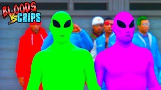 BLOODS VS CRIPS GANG WAR 'ALIEN ATTACK' (GTA5 SKIT)