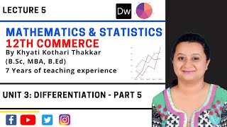 Lecture 5 - Differentiation - Unit 3 - Part 5 - 12th Commerce Mathematics and Statistics (2020)