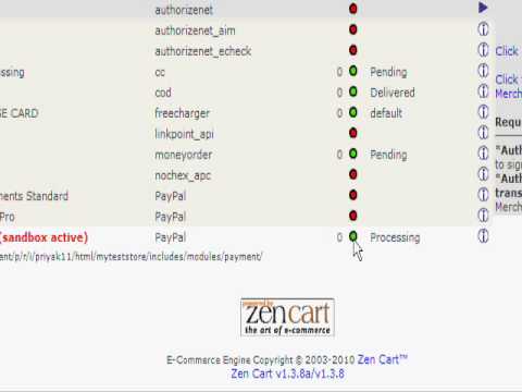 Configuring PayPal Express checkout module in Zen Cart using API Credentials of our Test owner in PayPal Sandbox.