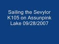 Sailing Sevylor K105 on Assunpink Lake, NJ