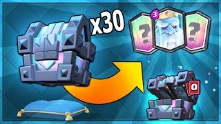 OPENING x30 NEW LEGENDARY KINGS CHEST & NEW ROYAL GHOST CARD | Clash Royale MASS KINGS CHEST OPENING