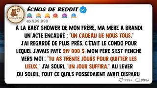 À La Baby Shower De Mon Frère, Ma Mère A Brandi Un Acte Notarié Encadré Un Cadeau De Nous Tous..