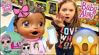 BABY ALIVE goes to TOYS R US! The Lilly and Mommy Show. The TOYTASTIC Sisters. FUNNY SKIT