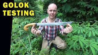 Testing an Indonesian Golok Machete