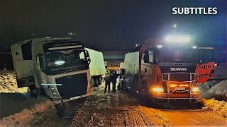 Volvo Fh Съехала В Кювет. Помогли Выехать На Грузовом Эвакуаторе Scania