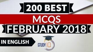 200 Best current affairs MCQ from February 2018 in English - IBPS PO/SSC CGL/UPSC/PCS/KVS/IAS 2018