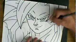DESENHANDO O GOGETA DO ANIME BRAGON BALL Z