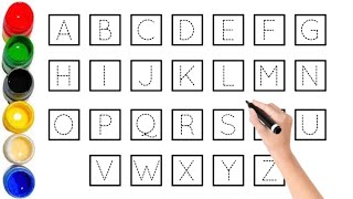 Kids Learn To Draw And Paint Alphabet A To Z For Kids Toddlers Easy Alphabet Abc Dotted Writting