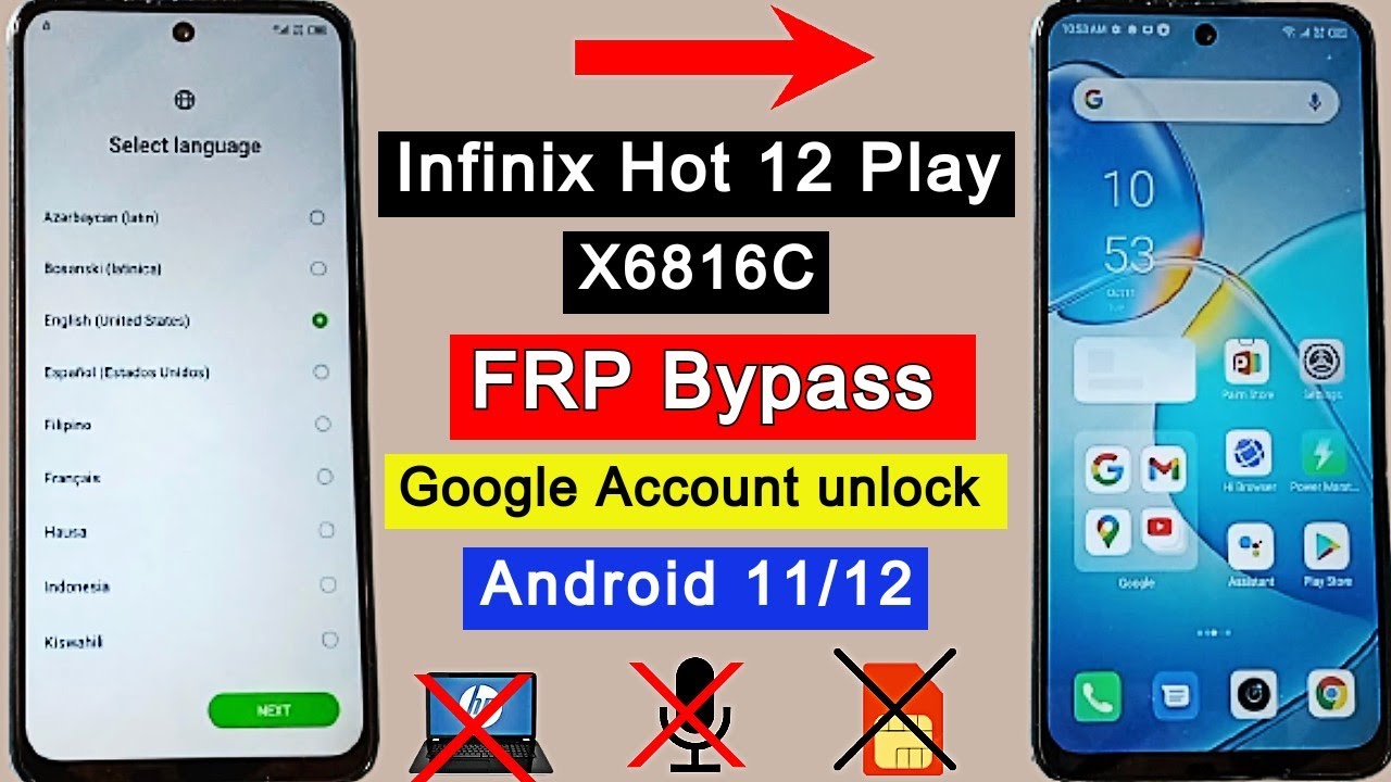 Infinix Hot 12 Play FRP Bypass 2022 (X6816C) FRP Lock | Infinix Hot 12 Play FRP Bypass 2022 (X6816C) FRP Lock |