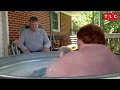 Due to His Obesity, Casey Must Bathe Outside in a Trough | Family By the Ton