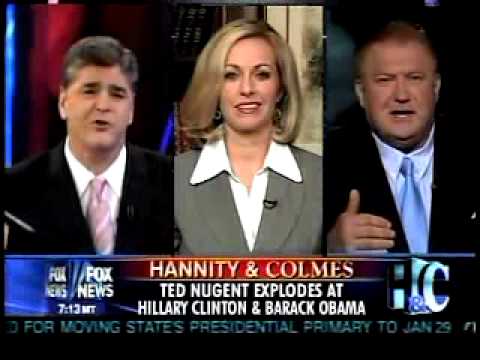 Ted Nugent insulting Barack Obama and Hillary Clinton Ted Nugent insulting Barack Obama and Hillary Clinton