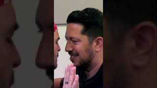 Intense Face-To-Face Standing Team Push-Up Challenge