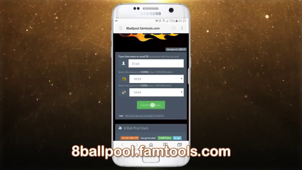 Image currently unavailable. Go to www.hack.generatorgame.com and choose 8 Ball Pool image, you will be redirect to 8 Ball Pool Generator site.