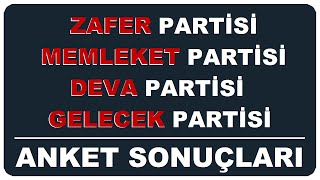 Zafer Partisi, Memleket, Deva, Gelecek Partisi Oy Oranları Tüm Anketlerin Derlemesi