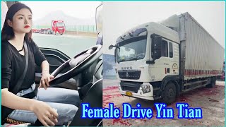 Beautiful Female Truck Driver Yin Tian And Her Journey After Lunar New Year 2024