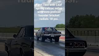 Spinning With New Leaf Spring Setup. Zero Pre Load In Caltrac Bars, 18 Psi, Transbrake 3200.