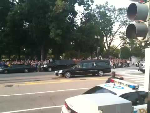 ted kennedy funeral. A view from Delaware and Constitution avenues of Ted Kennedy#39;s funeral procession toward Arlington Cemetery. About a minute the video, Victoria Kennedy