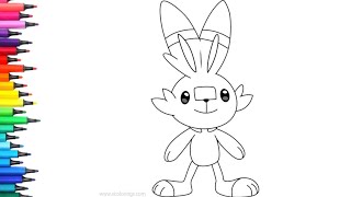 Pokemon Scorbunny Drawing, Painting & Coloring For Kids And Toddlers Child Art
