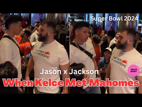 OMG!!! Jason Kelce’s REACTION when he MEETS Jackson Mahomes in Las Vegas Hotel ahead of Super Bowl
