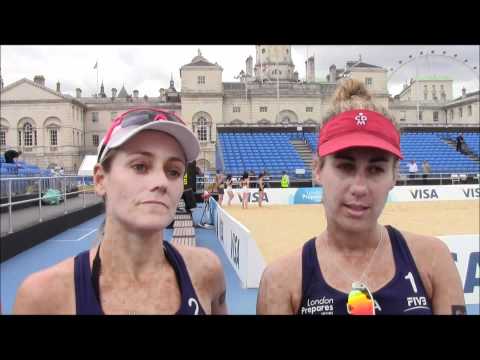 USA beach volleyball players Jennifer Kessy and April Ross talk about 