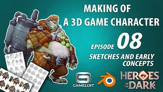 Sketches And Early Concepts - Create A Commercial Game 3D Character Episode 08