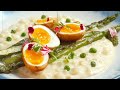 Grilled Asparagus with fried Soft-Bolled Egg