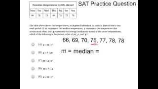 Sat Practice Question - Mean, Median, Mode