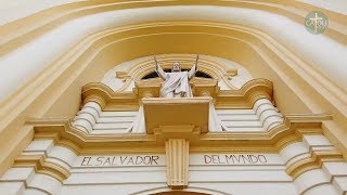Procesión del Divino Salvador del Mundo hacia la Parroquia El Calvario