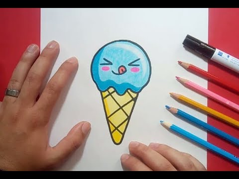 Como dibujar un helado kawaii paso a paso 