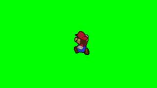 Paper Mario N64 - Mario Back-View Jumping Green Screen