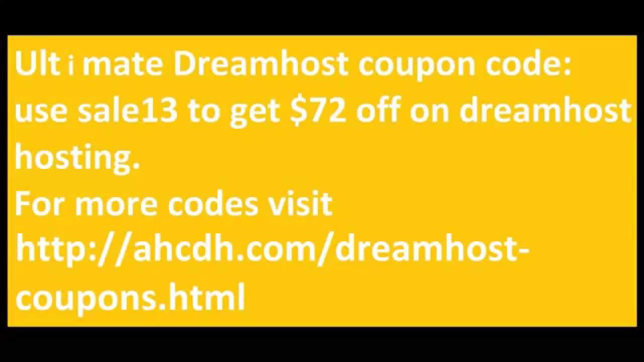 dreamhost promo code $72 off