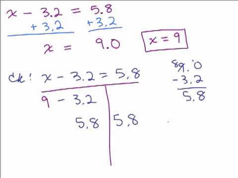 Equations with Decimals 1 - YouTube
